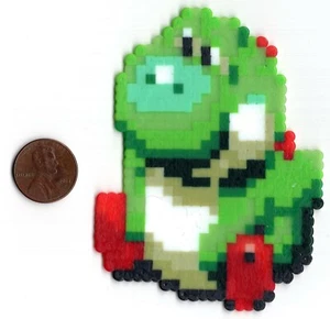 Baby Yoshi Super Mario RPG Mini Bead Sprite Artkal Pixel Art Retro Meme Fat Big - Picture 1 of 1