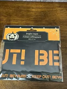 HALLOWEEN FRIGHT CAUTION TAPE Beware Keep Out 30ft - Picture 1 of 4