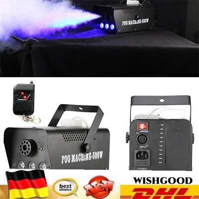 Blue LED Fog Machine 500W DJ Party Fog Smoke Fog Effect Machine Remote Control - Image 1 of 4