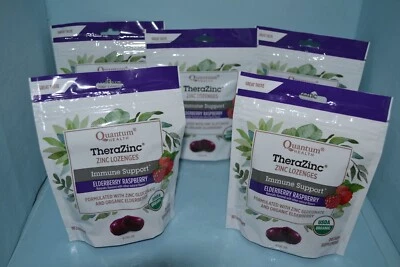 (5) Pastillas de zinc Quantum Health Therazinc, 18 frambuesas de saúco cada una, 25/03 Foto 1 de 2