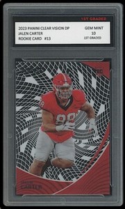 JALEN CARTER 2023 PANINI CLEAR VISION DP 1ST GRADED 10 NFL ROOKIE CARD RC EAGLES
