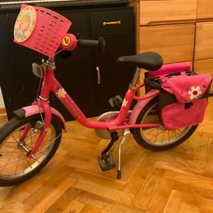 SET PUKY: Mädchen Fahrrad 16 Z mit Korb und Puky Fahrradtasche , pink . WIE NEU! - Bild 1 von 1