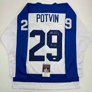 Autographed/Signed Felix Potvin The Cat Toronto White Hockey Jersey JSA COA - Picture 1 of 4