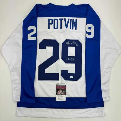 Autographed/Signed Felix Potvin The Cat Toronto White Hockey Jersey JSA COA - Image 1 of 4