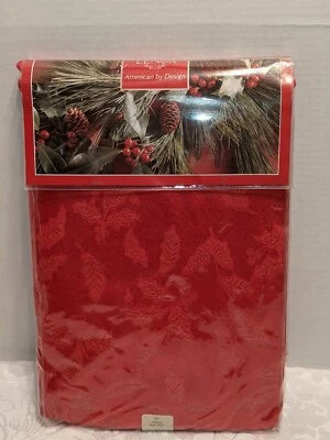Mantel Lenox American By Design Holly Damasco 70" Redondo Rojo *NUEVO* Foto 1 de 4