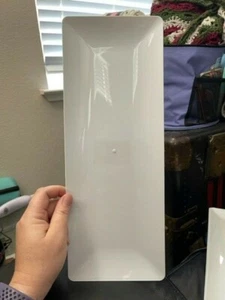 White Plastic Catering Serving Tray 15.75" x 6" New! - Picture 1 of 2