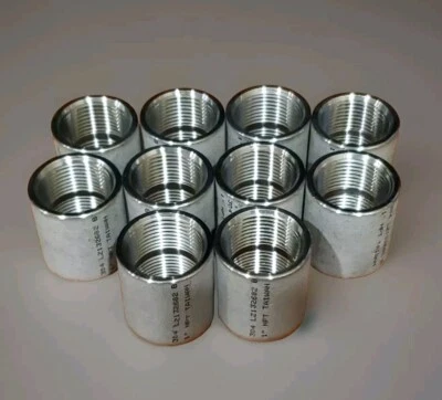 (10) 1" NPT Female Threaded Full Coupling 304 Stainless Steel NEW - Image 1 of 3