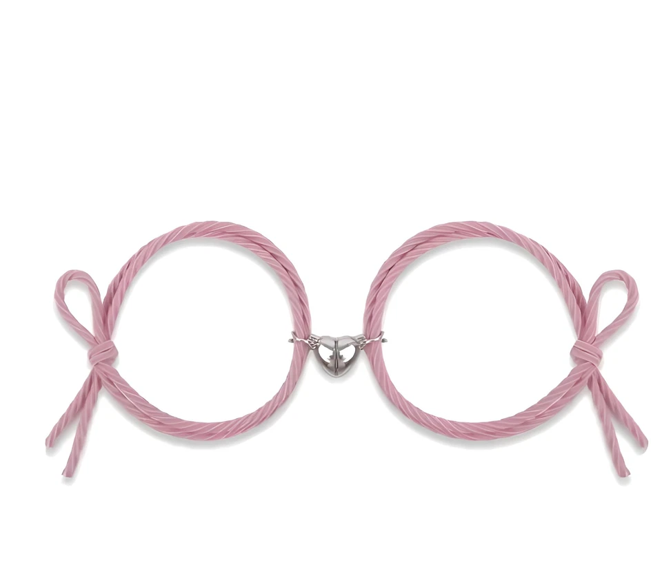 2Pcs магнитные сердце пара браслет любовь дружбы расстояние веревки браслет - Изображение 1 из 1