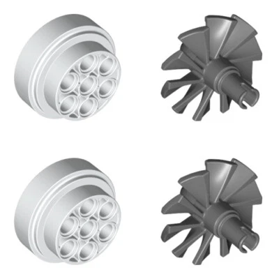 Lego Bricks 4x Rotor Blades Housings Jet Fans (Makes 2x Turbine) 60208 18753 NEW - Image 1 of 4