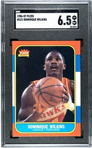 1986 Fleer Basketball #121 Dominique Wilkins Hawks Rookie HOF SGC 6.5 EX-NM+ - Picture 1 of 3