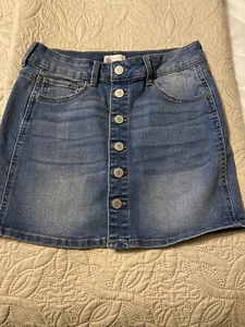 GIRLS SO DENIM JEAN SKIRT Button Up SZ 12 SO Worn Once! - Picture 1 of 3