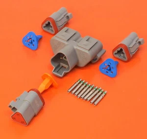 Genuine Deutsch DT Series 3 Way Y Connector Receptacle Kit - DT04-3P-P007 - Picture 1 of 6