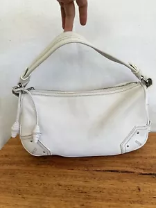 BALLY WHITE LEATHER bag Tote Handbag Shoulder SATCHEL CLUtch - Picture 1 of 6