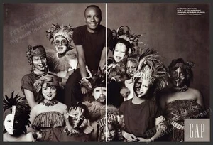 Gap Julio T. Leitao 1990s Print Advertisement (2 page) 1993 Batoto Yetu Dancers - Picture 1 of 1