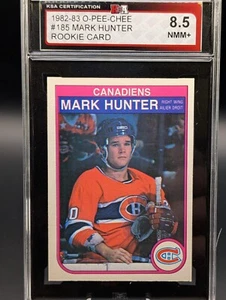 1982-83 OPC O-pee-chee #185 Mark Hunter Rookie RC KSA 8.5 NMM+ - Picture 1 of 1