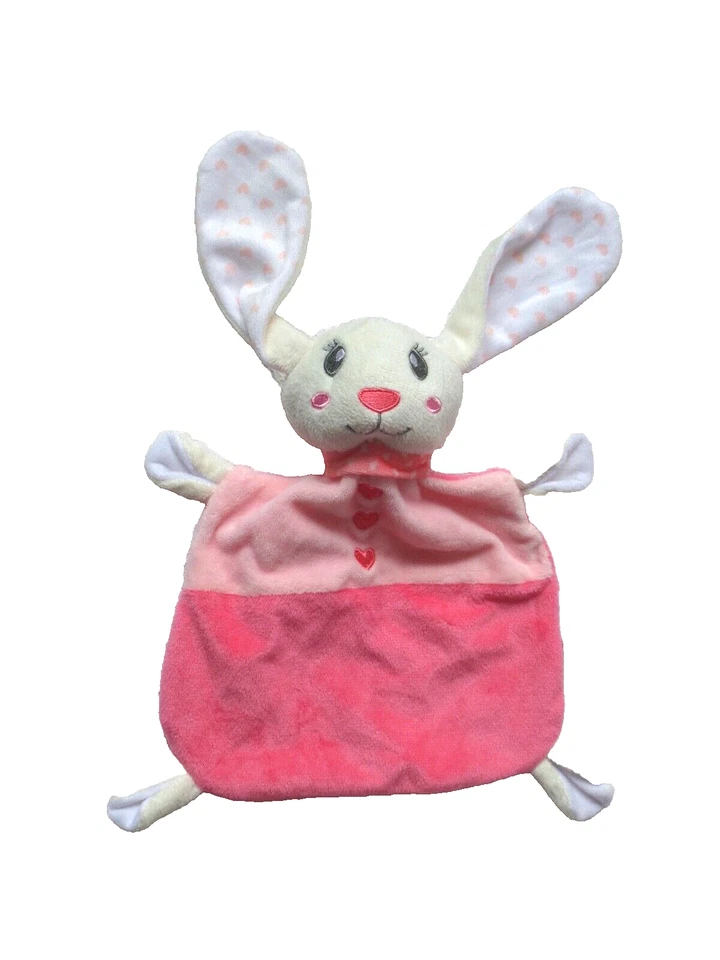 Beauty Baby HASE HÄSCHEN BUNNY Schmusetuch Schnuffeltuch Kuscheltuch rosa + weiß - Bild 1 von 1