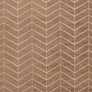 Atlas Truffle Geometric Chenille Woven Pattern Upholstery Fabric by the Yard - Picture 1 of 2