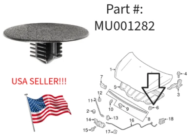 10 HOOD INSULATION CLIPS! FOR MITSUBISHI DIAMANTE ECLIPSE ENDEAVOR GALANT ETC - Image 1 of 3