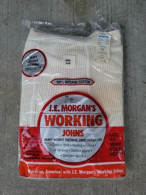 Vtg JE Morgan Long Johns Thermal Underwear Men L USA NEW Deadstock NOS - Image 1 of 3