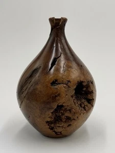 Mid-Century Modern Rustic Wood Burl Bud Vase Handcrafted Turned - Picture 1 of 7