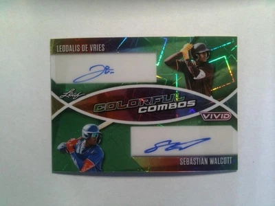 2025 Leaf Vivid - Dual Autograph - Leodalis De Vries & Sebastian Walcott #4/8 - Image 1 of 2