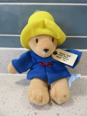 Paddington Bear Plush 8" Kids Gifts 2007 Blue Coat Yellow Hat + Tag - Image 1 of 4