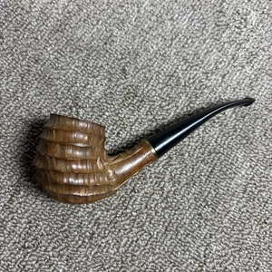 Vintage CAREY MAGIC INOM belüfteter Stiel Bruyère Pfeife — Papyrathülse, Messingband - Bild 1 von 9