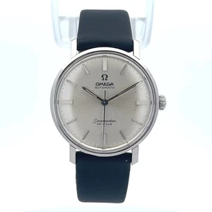 Omega Seamaster De Ville acero inoxidable esfera plateada correa de cuero negro - Imagen 1 de 5