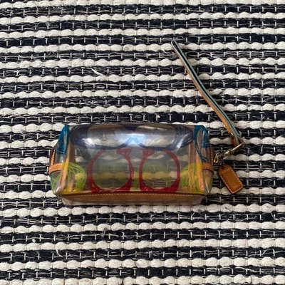 Coach Vintage Mini Coin Change Makeup Clear Colorful Logo Wristlet Purse - Image 1 of 4