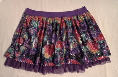 Justice Niñas/Niños Multicolor Brillante Púrpura Lentejuelas Falda Incorporada Pantalones Cortos Talla 18 Foto 1 de 4