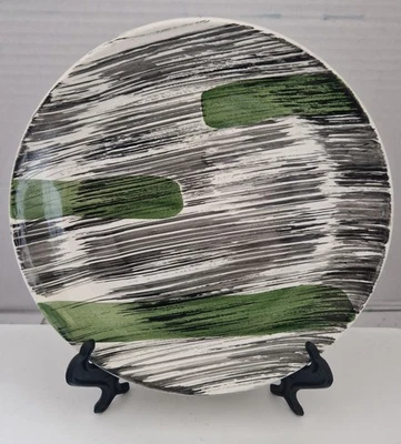 Vintage/Retro Side Plate & Saucer.  Green / Black & White - Image 1 of 4