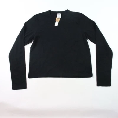 Pink Victoria Secret Shirt Womens Medium Black Long Sleeve Cotton Tee - Image 1 of 4