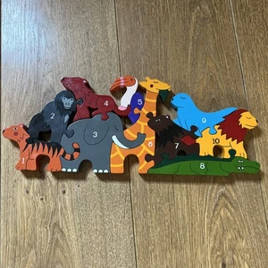 Rompecabezas de madera número animal niños aritmética - Imagen 1 de 4