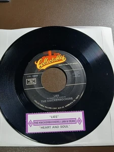THE KNICKERBOCKERS Lies JAN & DEAN Heart & Soul 45 Vinyl Record W/ Title Strip - Picture 1 of 2