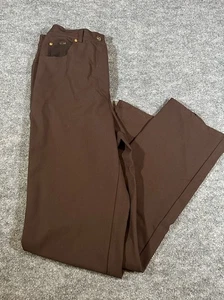 St John Sport Women’s Sz 8 Brown Office Pants Zip Fly Straight Leg  32” Inseam  - Picture 1 of 9