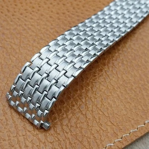 Vintage 19mm 20mm 22mm Rice Beads Wide Stainless Speidel Stretch NOS Watch Band - Picture 1 of 5