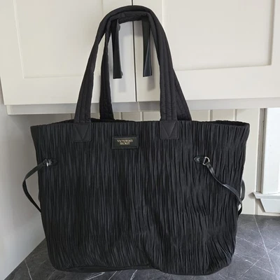 Bolso de Mano Victoria's Secret Grande Negro Cremallera Fin de Semana Moda  Foto 1 de 4