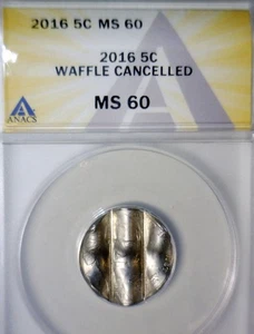 2016 ERROR ANACS MS60 WAFFLED Jefferson Nickel BU + Coin STRUCK Waffle w Details - Picture 1 of 5