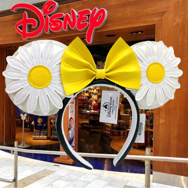 Diadema mágica amarilla blanca con flor de margarita de los parques de Disney orejas de Minnie Foto 1 de 4