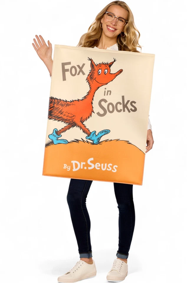 Fox In Socks Book Cover Adult Costume - Image 1 of 1