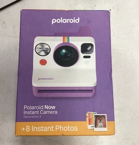Polaroid - Now Gen 3 Instant Camera + Color Film Bundle (8 Photos) - Purple - Picture 1 of 2