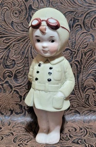 Lucky Lindy, Charles Lindberg, Vintage Flying Memorabilia, 4.5" Bisque Figurine - Picture 1 of 9