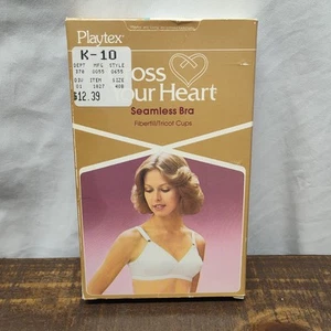Vtg Playtex Cross Your Heart White Seamless Bra Fiberfill/tricot Cups ~40b - Picture 1 of 5