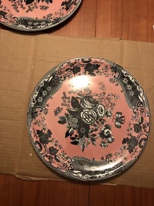 Spode Archive Collection Blue Rose 13” Serving Plate Black and Pink - Picture 1 of 3