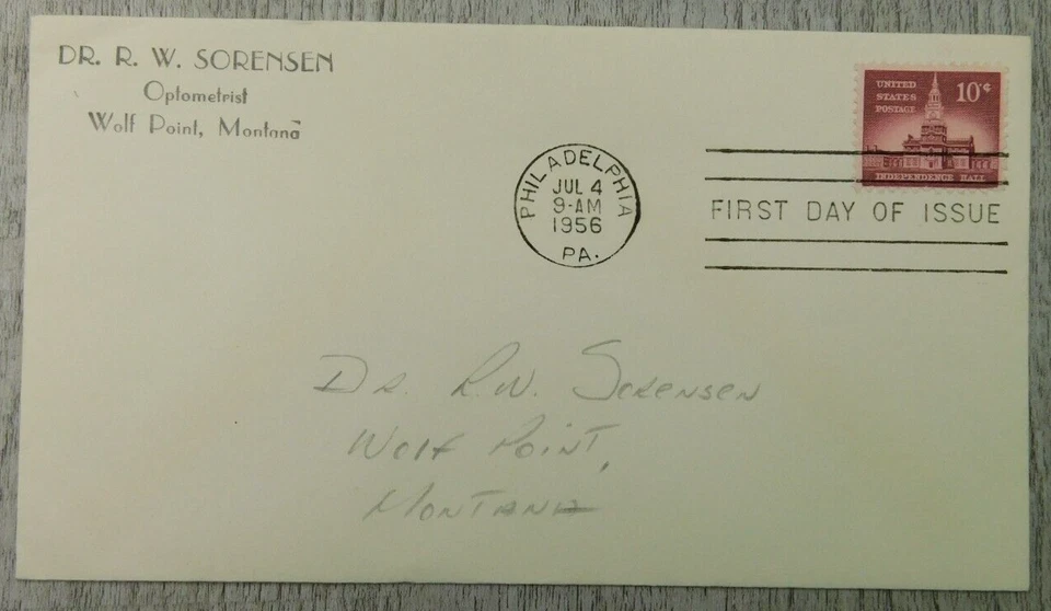 First Day Of Issue Independence Hall Philadelphia 1956 VTG Stamp Envelope Cover - Image 1 of 4