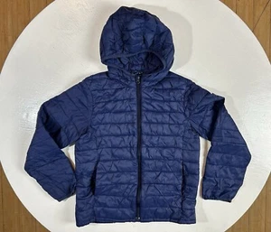 Gap Kids Lightweight Quilt Puffer Jacket Youth Size XL Hooded Full-Zip Navy Blue - Picture 1 of 8