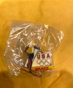 TORINO OYMPICS PIN CROSS COUNTRY SKI DHL SPONSOR USOC RINGS NEW - Picture 1 of 1