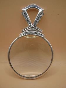 Stunning Deco Style English Hallmarked Sterling Silver Magnifying Lens Eye Glass - Picture 1 of 9