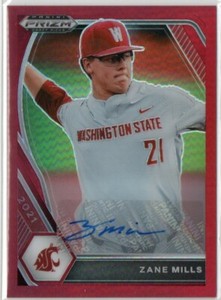 Zane Mills 2021 Panini Prizm Draft Picks Prospect Autograph Red Prizm #/50 AUTO