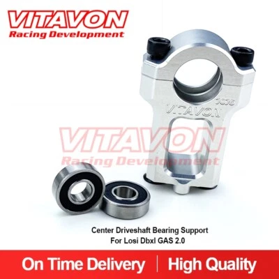 Vitavon LOSI DBXL GAS CNC aluminum 7075 Center Driveshaft Bearing Support Silver - Image 1 of 4